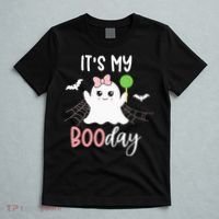 Its My Boo Day Cute Halloween Birthday Ghost Pink Bow Girls T-Shirt thumb 5