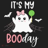Its My Boo Day Cute Halloween Birthday Ghost Pink Bow Girls Hat thumb 2