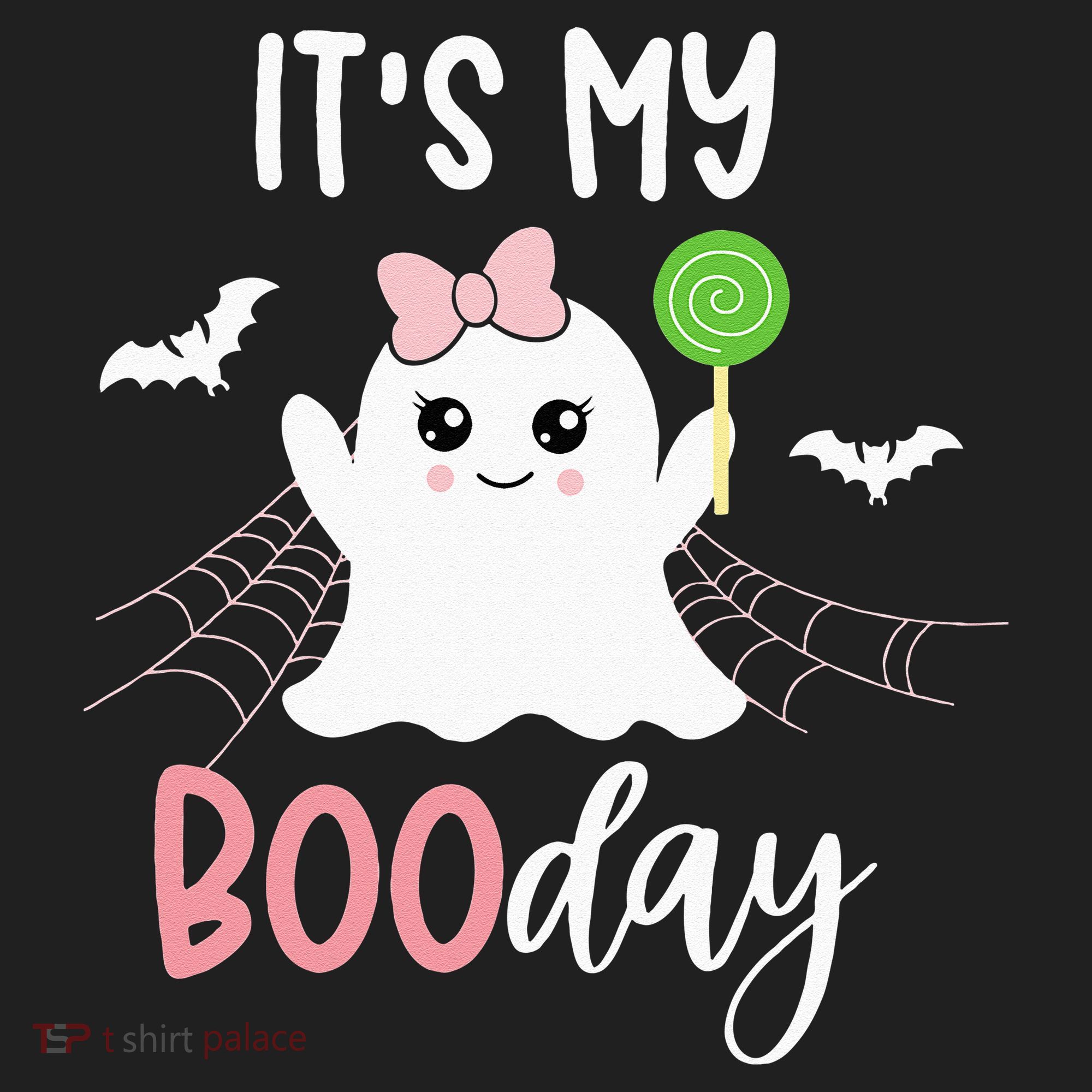 Its My Boo Day Cute Halloween Birthday Ghost Pink Bow Girls Hat