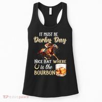 ItS Must Be Derby Day Bourbon Horse Racing Women's Tank Top thumb 0