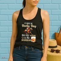 ItS Must Be Derby Day Bourbon Horse Racing Women's Tank Top thumb 2