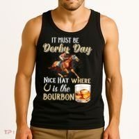 ItS Must Be Derby Day Bourbon Horse Racing Tank Top thumb 3