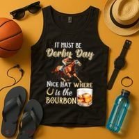 ItS Must Be Derby Day Bourbon Horse Racing Tank Top thumb 4