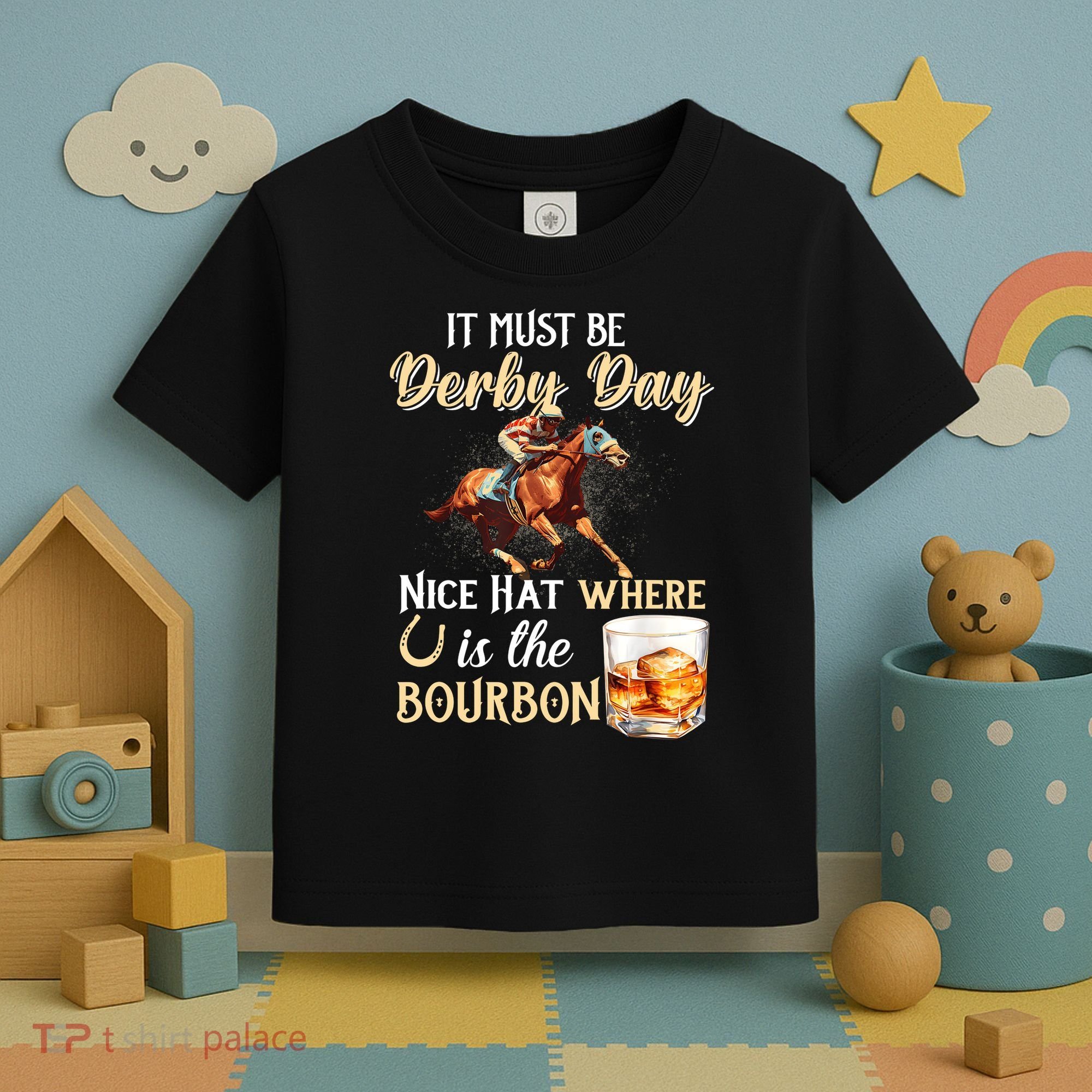 ItS Must Be Derby Day Bourbon Horse Racing Toddler T-Shirt