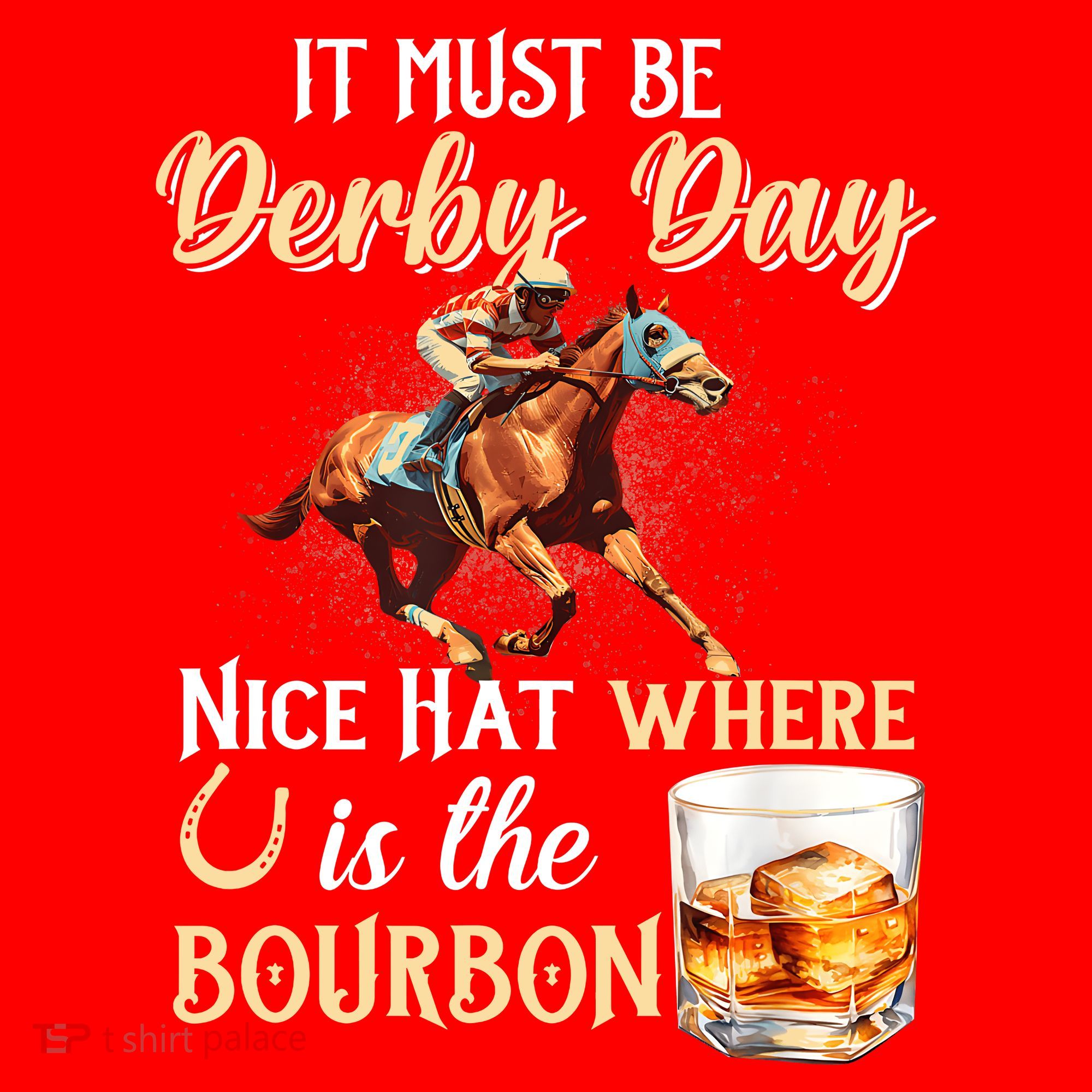 ItS Must Be Derby Day Bourbon Horse Racing Santa Hat