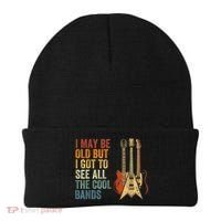 I May Be Old But I Got To See All The Cool Bands Gift Guitar Concert Beanie thumb 0