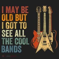 I May Be Old But I Got To See All The Cool Bands Gift Guitar Concert Hat thumb 2