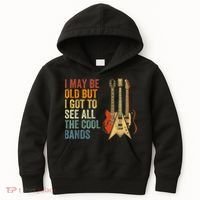 I May Be Old But I Got To See All The Cool Bands Gift Guitar Concert Kids Hoodie thumb 0