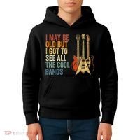 I May Be Old But I Got To See All The Cool Bands Gift Guitar Concert Kids Hoodie thumb 4