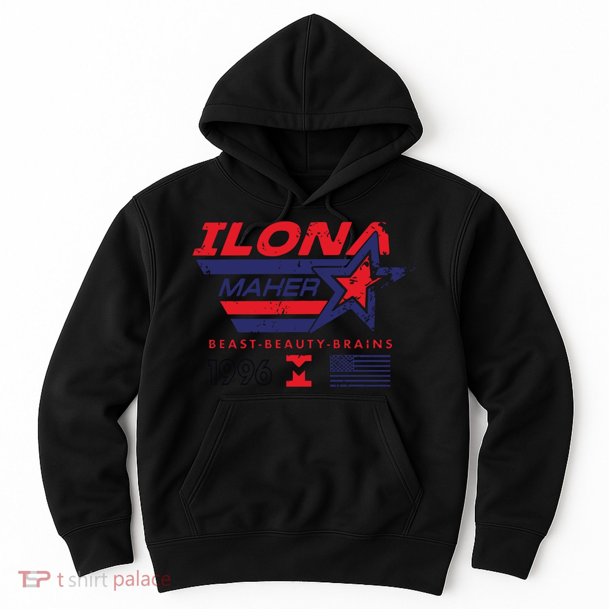 Ilona Maher Beast Beauty Brains 1996 Flag Hoodie