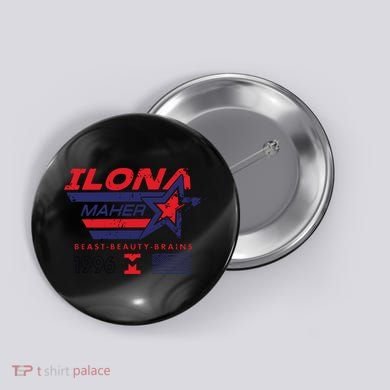Ilona Maher Beast Beauty Brains 1996 Flag Button