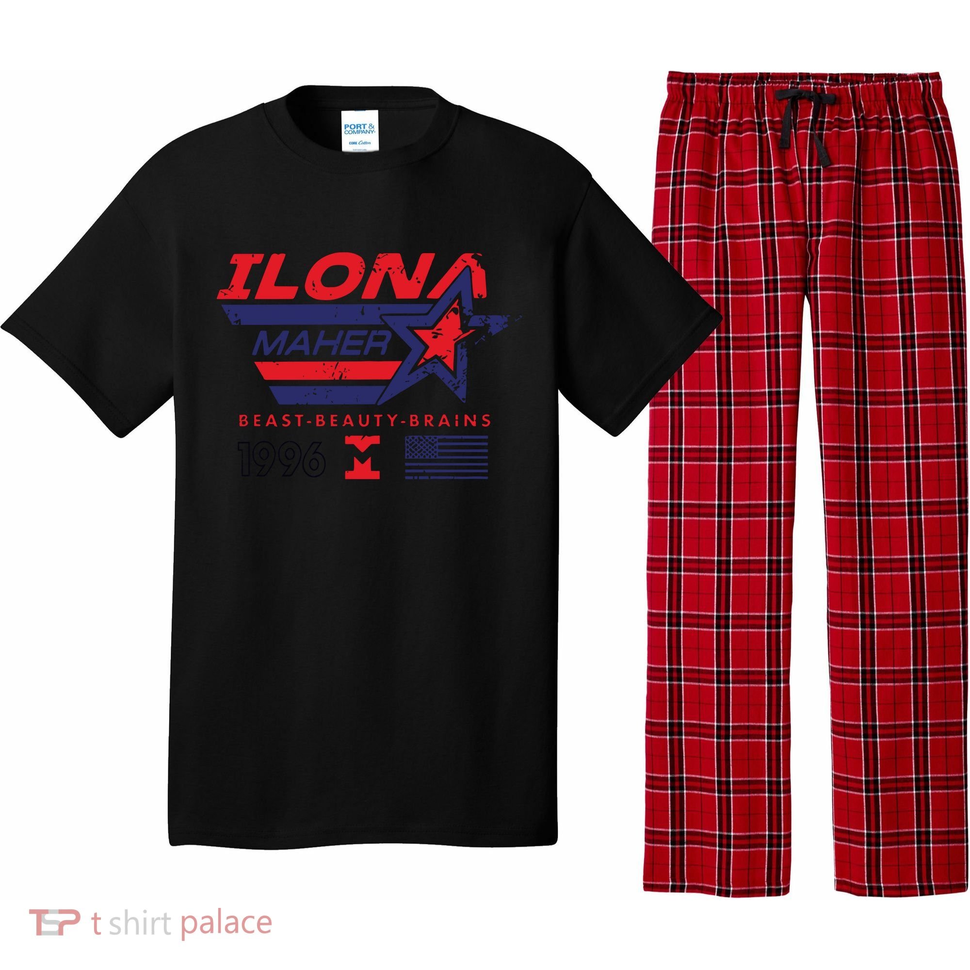 Ilona Maher Beast Beauty Brains 1996 Flag Pajama Set