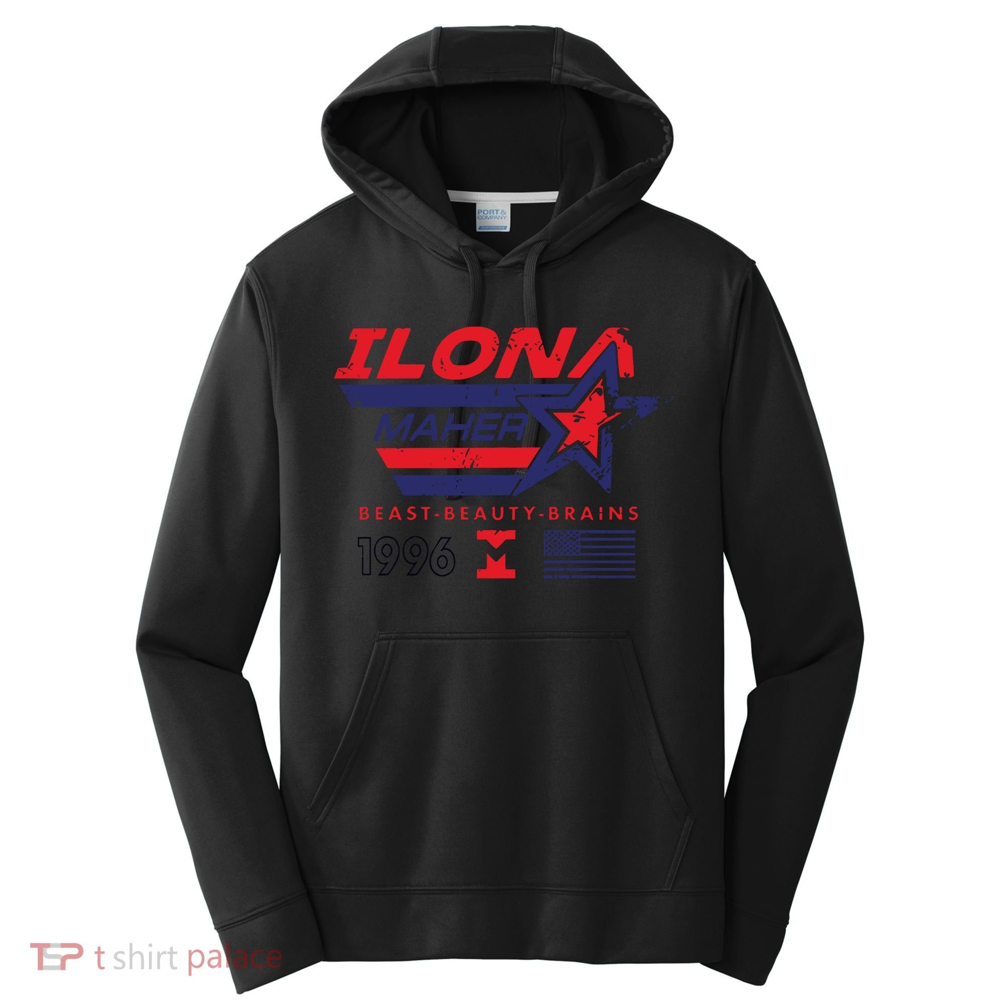 Ilona Maher Beast Beauty Brains 1996 Flag Performance Fleece Hoodie