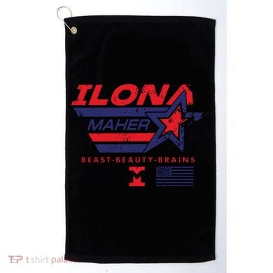 Ilona Maher Beast Beauty Brains 1996 Flag Golf Towel