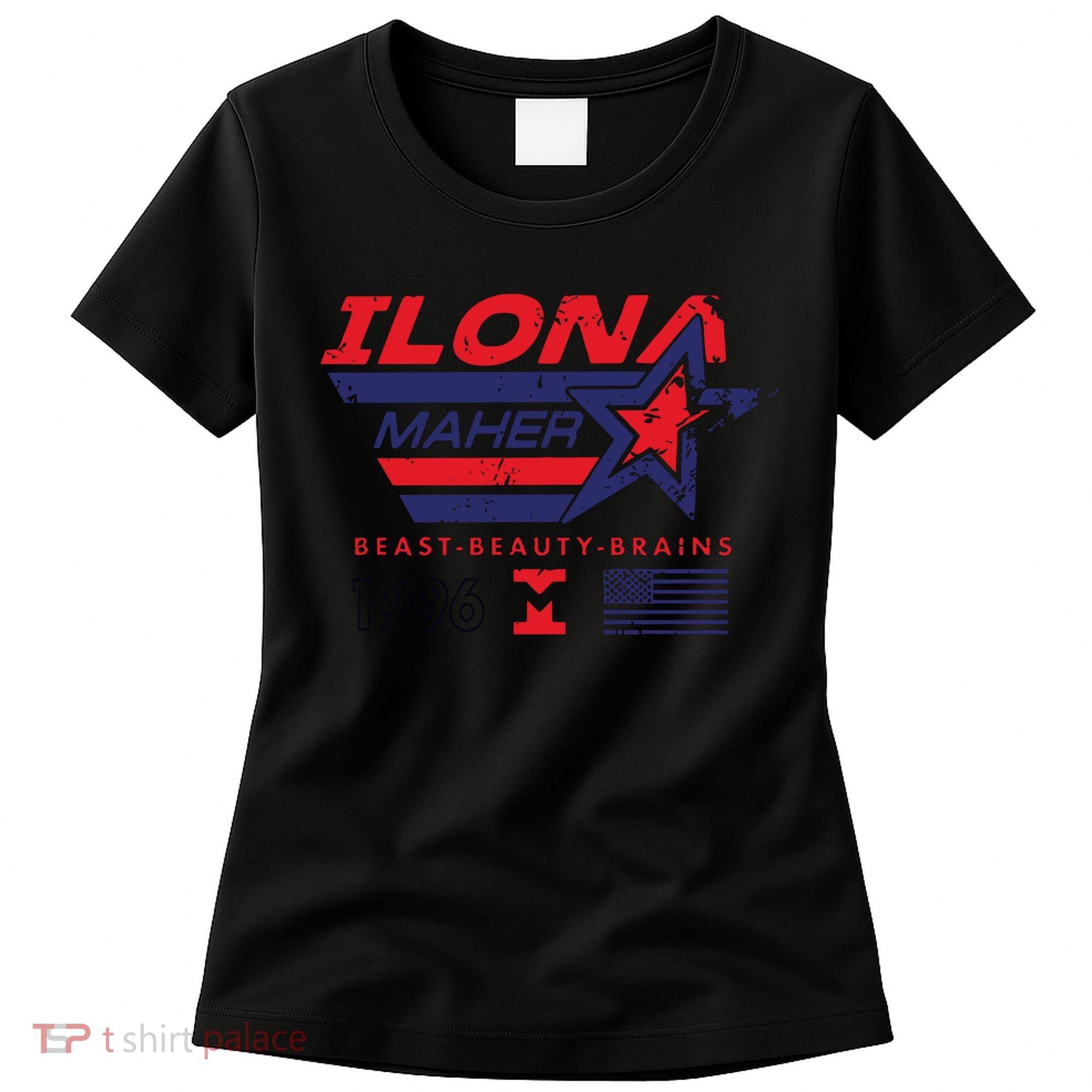 Ilona Maher Beast Beauty Brains 1996 Flag Women's T-Shirt