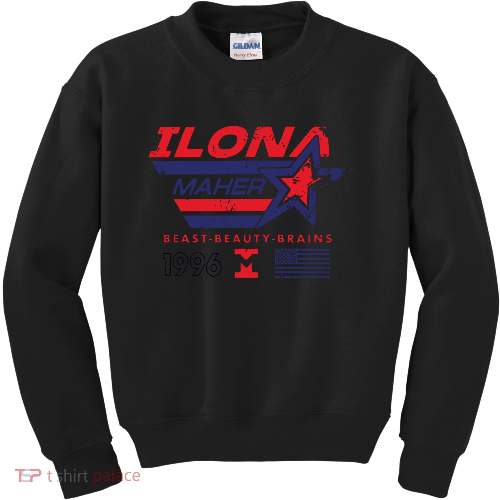 Ilona Maher Beast Beauty Brains 1996 Flag Kids Sweatshirt