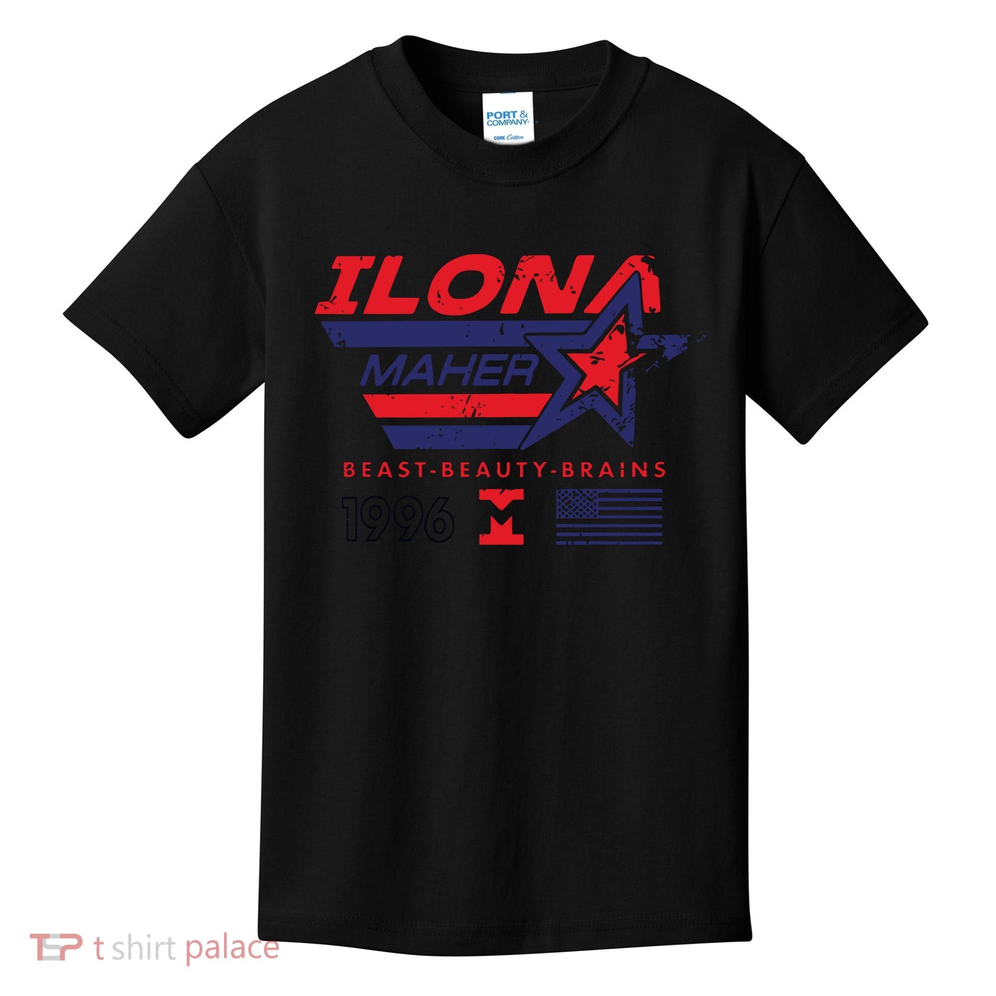 Ilona Maher Beast Beauty Brains 1996 Flag Kids T-Shirt