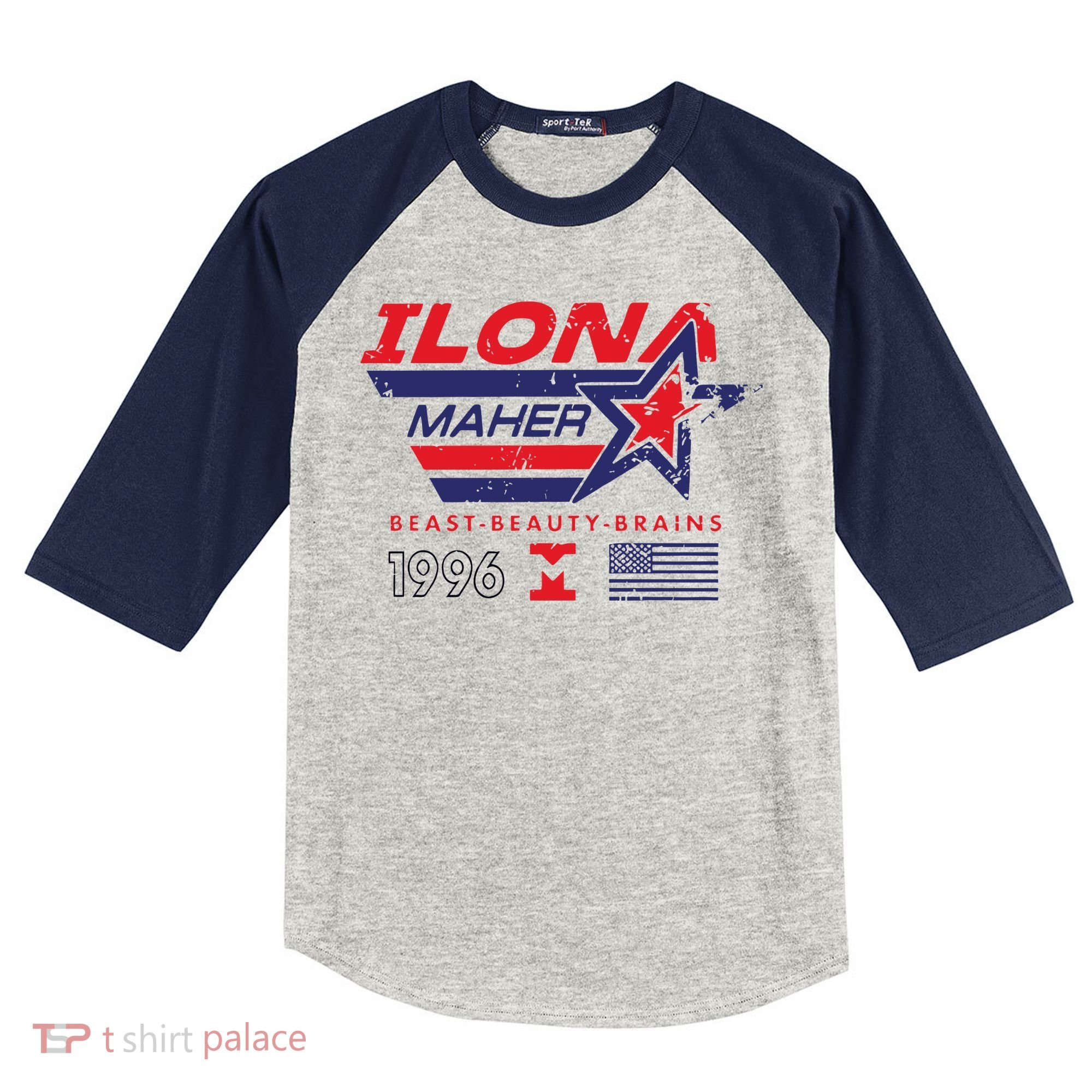 Ilona Maher Beast Beauty Brains 1996 Flag Kids Colorblock Raglan Jersey