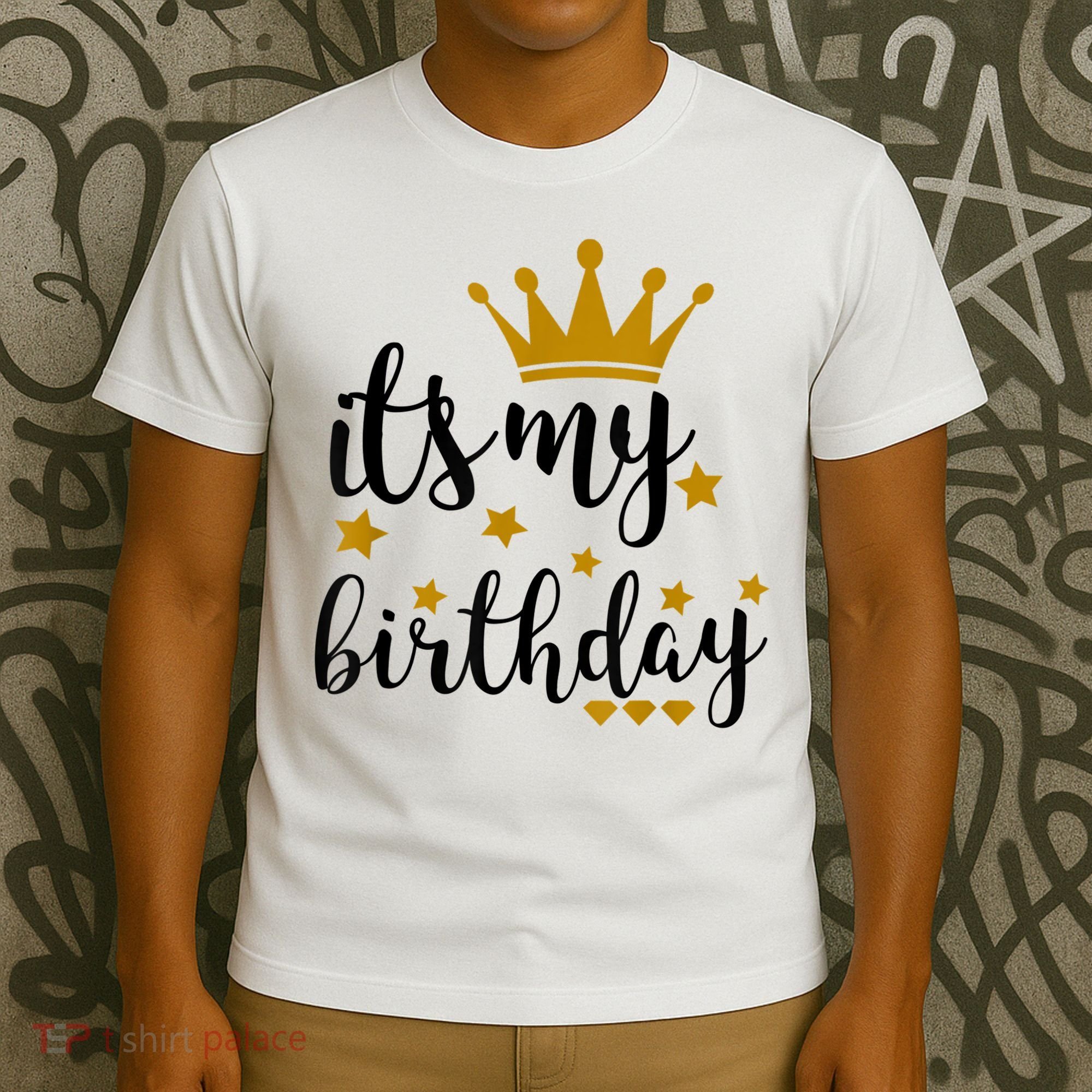 It's My Birthday Shirt For Women, Teens, Girls, Black & Gold T-Shirt