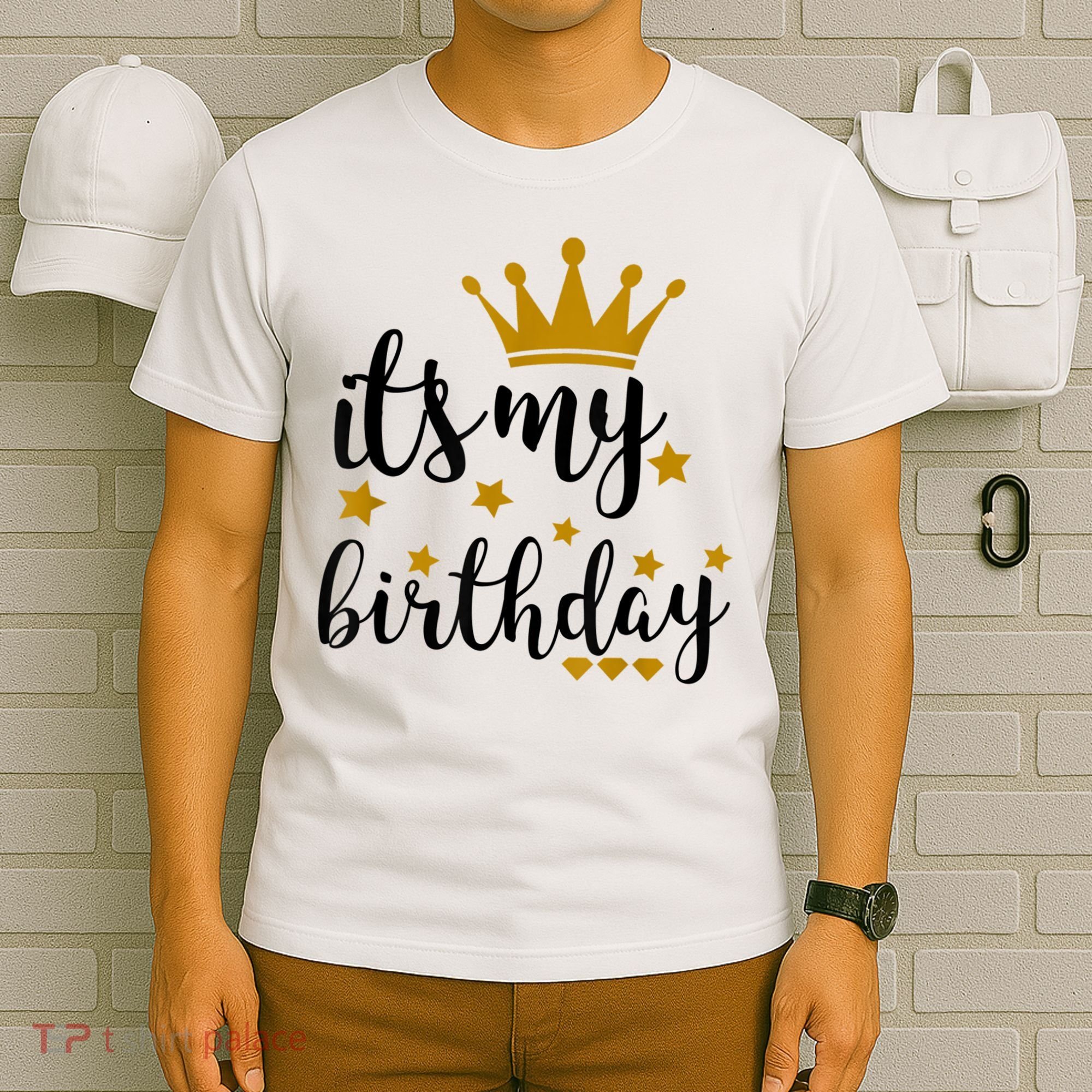 It's My Birthday Shirt For Women, Teens, Girls, Black & Gold T-Shirt