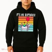 Its My Birthday Axolotl Party Hat & Balloon Hoodie thumb 2
