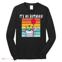Its My Birthday Axolotl Party Hat & Balloon Long Sleeve Shirt thumb 0