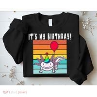 Its My Birthday Axolotl Party Hat & Balloon Sweatshirt thumb 2