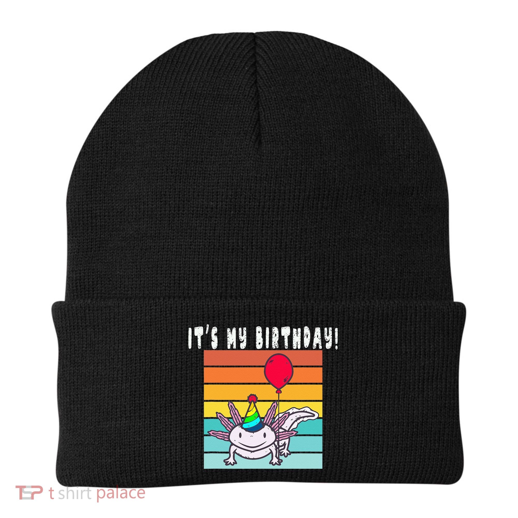 Its My Birthday Axolotl Party Hat & Balloon Beanie