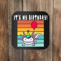 Its My Birthday Axolotl Party Hat & Balloon Coaster thumb 0