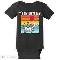Its My Birthday Axolotl Party Hat & Balloon Baby Bodysuit thumb 0