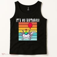 Its My Birthday Axolotl Party Hat & Balloon Tank Top thumb 2