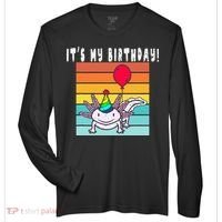 Its My Birthday Axolotl Party Hat & Balloon Zone Performance Long-Sleeve T-Shirt thumb 0