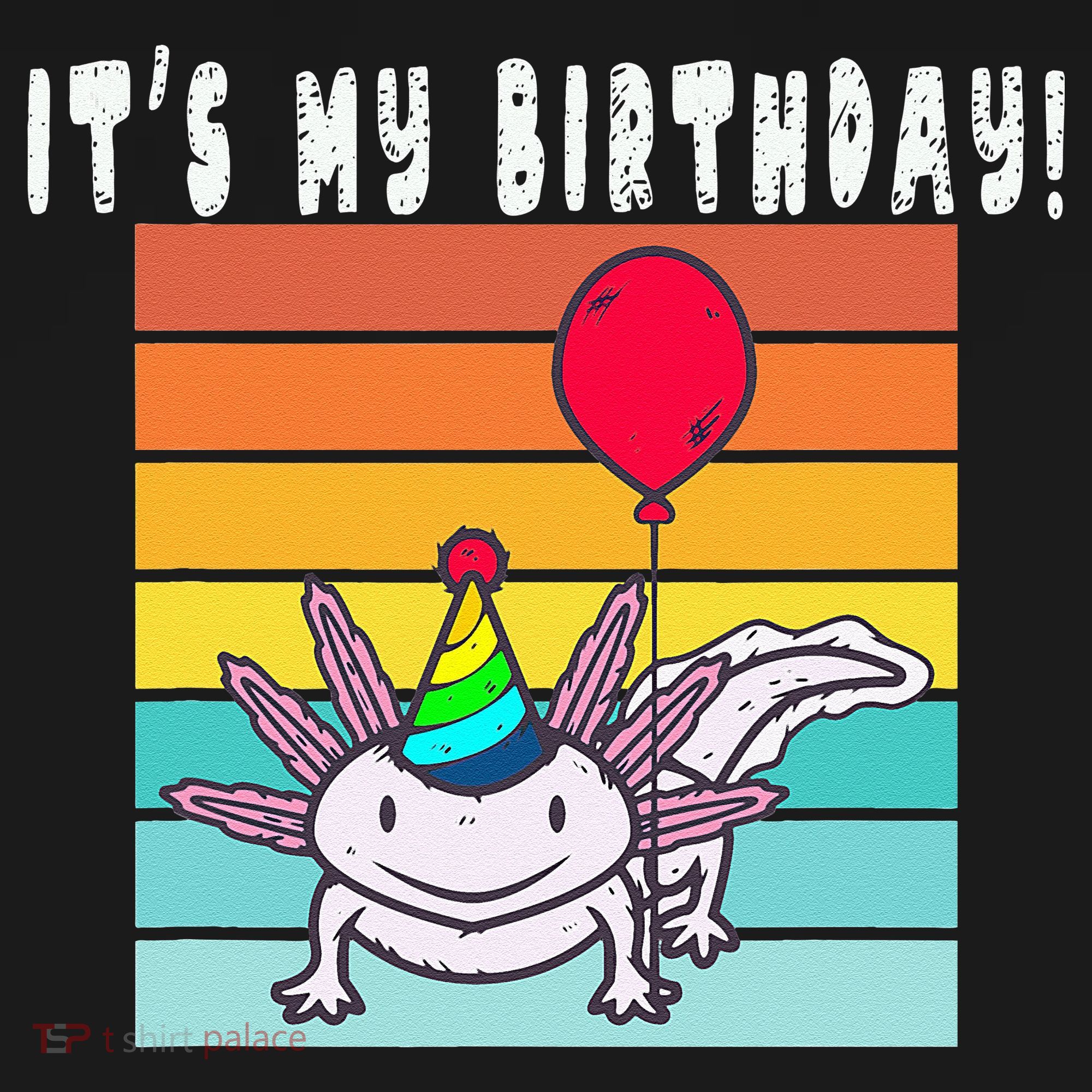 Its My Birthday Axolotl Party Hat & Balloon Visor