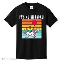 Its My Birthday Axolotl Party Hat & Balloon Kids T-Shirt thumb 0