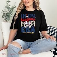 In My Baseball Mom Era Baseball Mama Coquette Bow Game Day Comfort Colors T-Shirt thumb 2