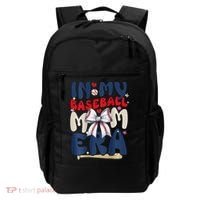 In My Baseball Mom Era Baseball Mama Coquette Bow Game Day Backpack thumb 0