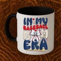 In My Baseball Mom Era Baseball Mama Coquette Bow Game Day Coffee Mug thumb 2