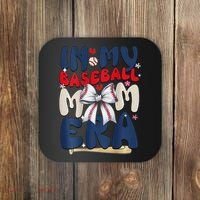 In My Baseball Mom Era Baseball Mama Coquette Bow Game Day Coaster thumb 0