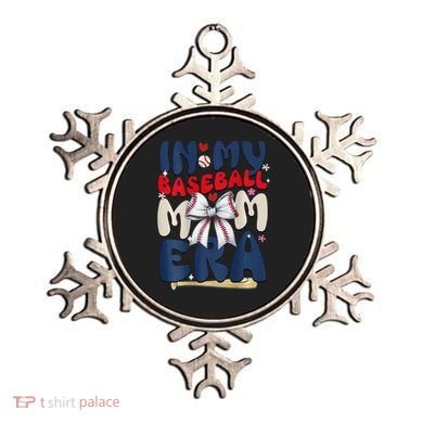In My Baseball Mom Era Baseball Mama Coquette Bow Game Day Ornament