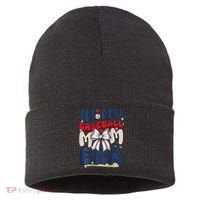 In My Baseball Mom Era Baseball Mama Coquette Bow Game Day Sustainable Knit Beanie thumb 0