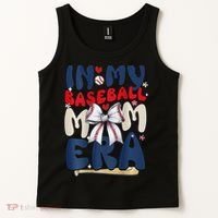 In My Baseball Mom Era Baseball Mama Coquette Bow Game Day Tank Top thumb 2