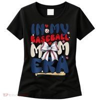 In My Baseball Mom Era Baseball Mama Coquette Bow Game Day Women's T-Shirt thumb 0