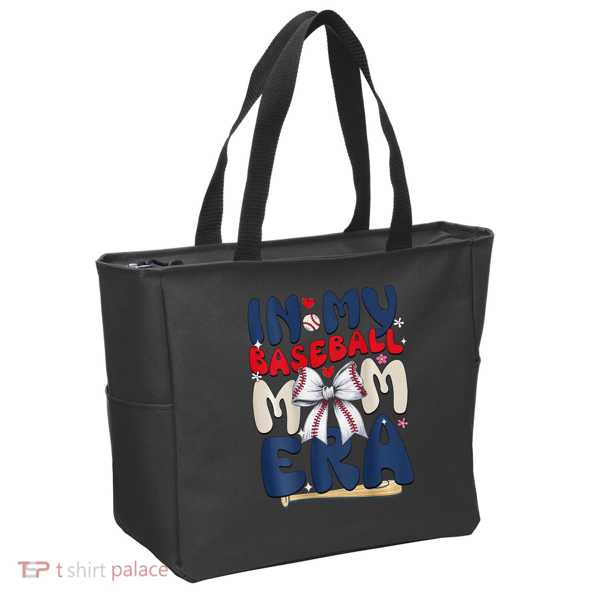 In My Baseball Mom Era Baseball Mama Coquette Bow Game Day Tote Bag