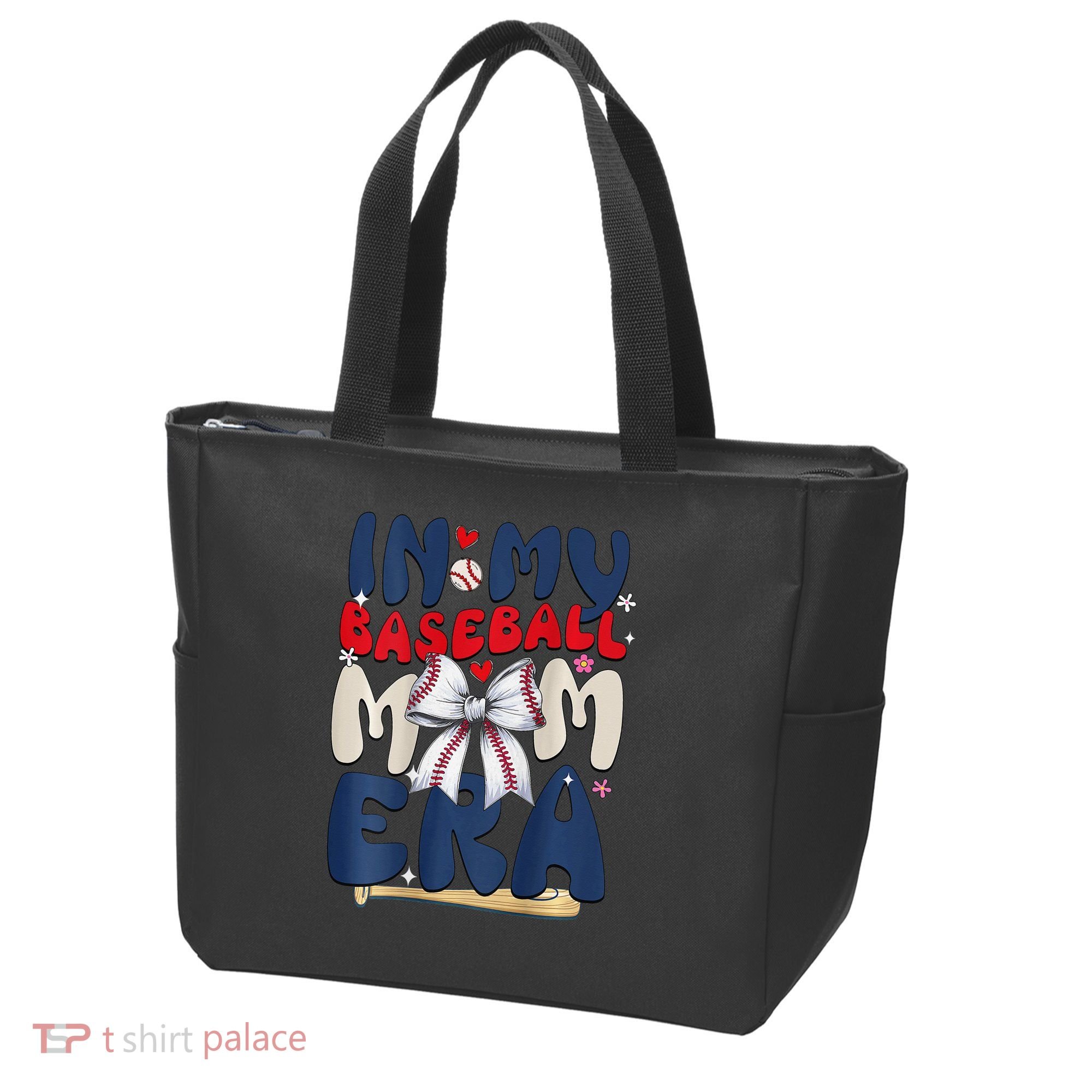 In My Baseball Mom Era Baseball Mama Coquette Bow Game Day Tote Bag