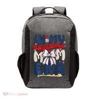 In My Baseball Mom Era Baseball Mama Coquette Bow Game Day Vector Backpack thumb 0