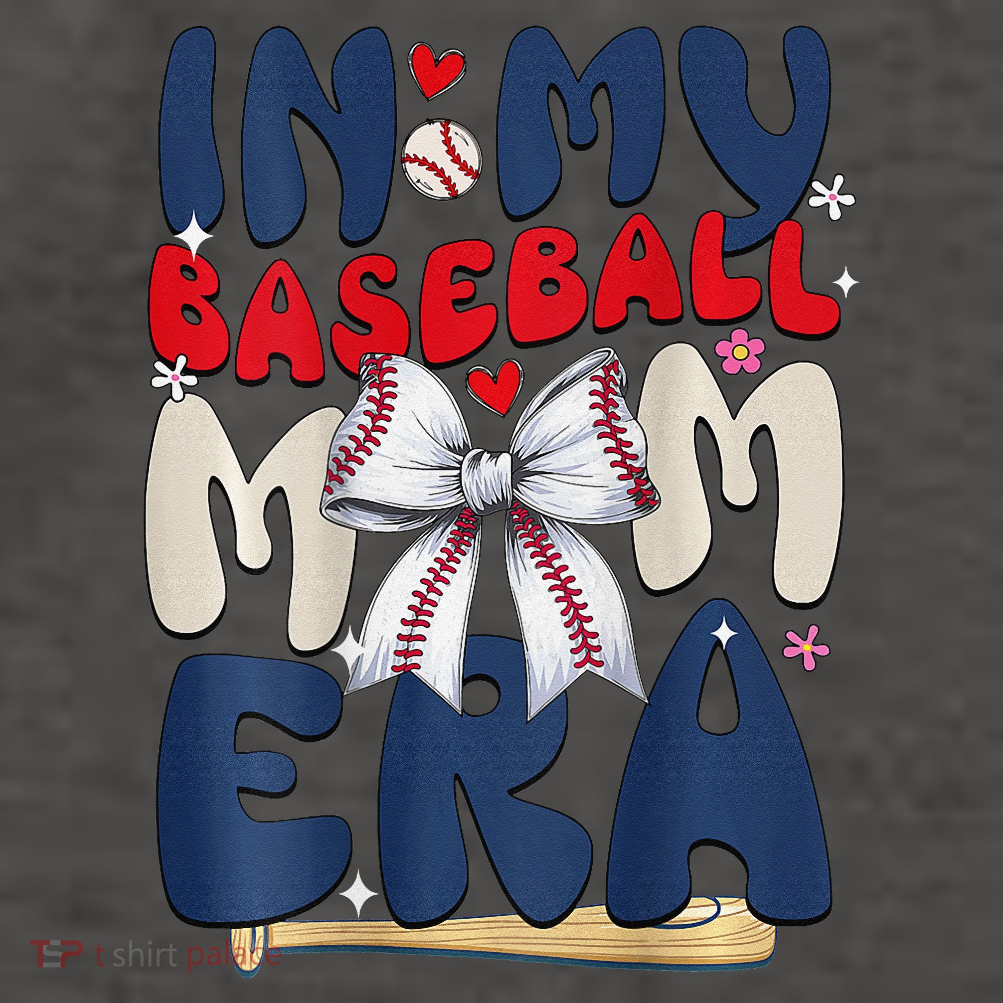 In My Baseball Mom Era Baseball Mama Coquette Bow Game Day Vector Backpack