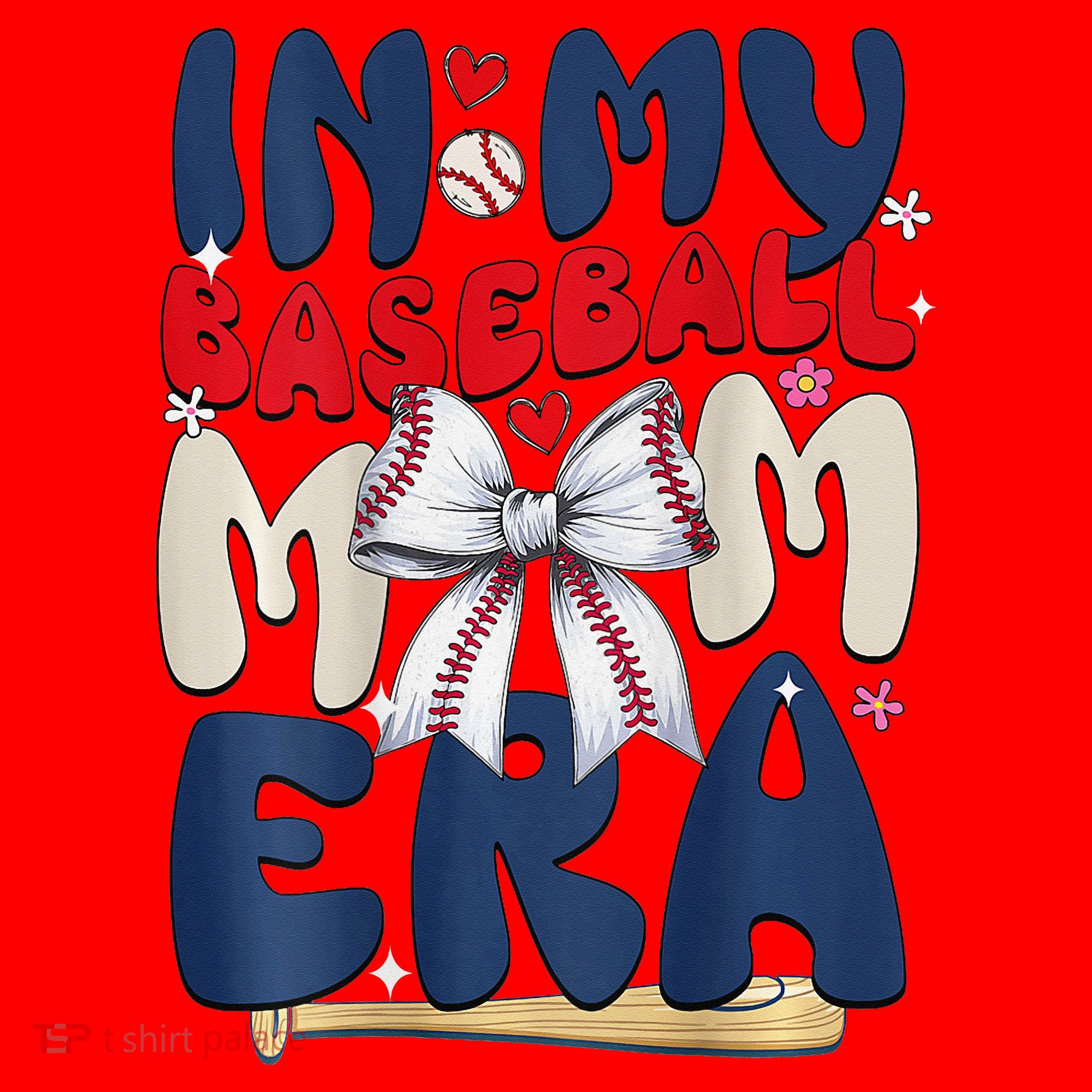In My Baseball Mom Era Baseball Mama Coquette Bow Game Day Santa Hat