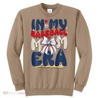 In My Baseball Mom Era Baseball Mama Coquette Bow Game Day Sweatshirt thumb 0