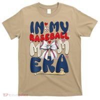 In My Baseball Mom Era Baseball Mama Coquette Bow Game Day T-Shirt thumb 0