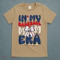 In My Baseball Mom Era Baseball Mama Coquette Bow Game Day T-Shirt thumb 5